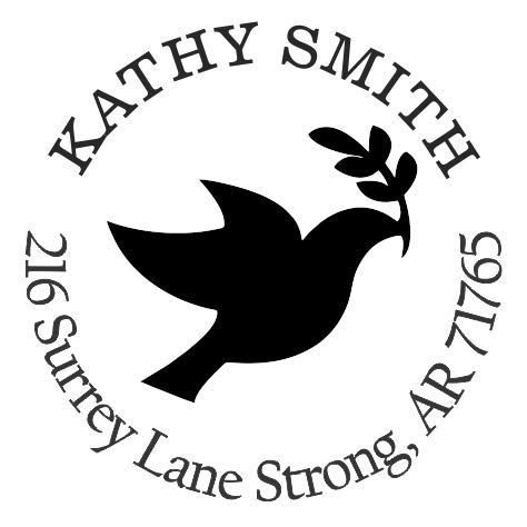 StampExpression - Peace Dove Custom Return Address Stamp - Self Inking. Personalized Rubber Stamp with Lines of Text (A-76113)
