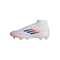 adidas F50 League Mid Football Boots Firm Ground, Scarpe da Calcio Donna, Cloud White, Lucid Blue, Solar Red, 47 1, 3 EU