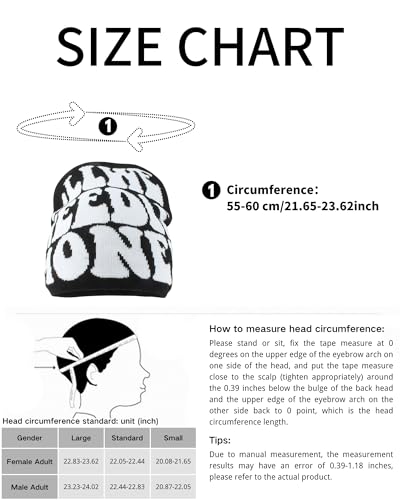 Image of yolrdiw 4 Pieces Y2k Beanie Letter Graphics Knitted Hat Winter Warm Skull Cap for Women Men