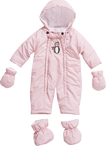 Playshoes Schnee-overall Pinguin, Tuta da neve Unisex - Bimbi 0-24, rosa, 9 mesi (74)