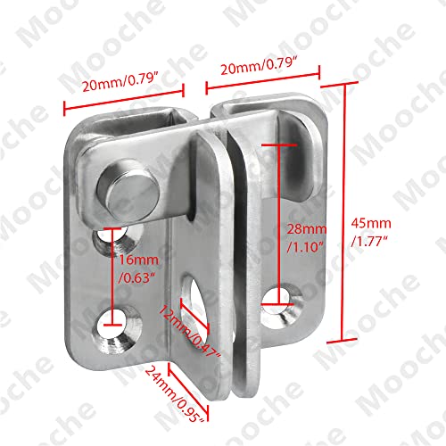 Mooche 2Pcs Flip Latch Gate Latches Sliding Door Bolt Latch Safety Door Lock Catch 1.8", Stainless Steel Brushed Finished, Mms3001Ls-2P #TOP5