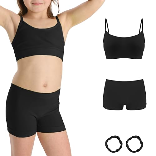 Risalti Conjunto Top y Culotte de Microfibra para Niña - Top Deportivo y Bragas, Ropa Sin Costuras con Pulseras de Regalo - Made In Italy
