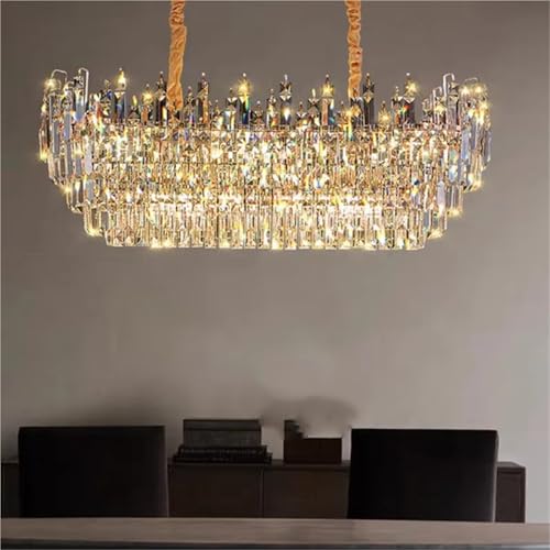 Lampe suspendue LED en cristal pour illuminer un salon moderne