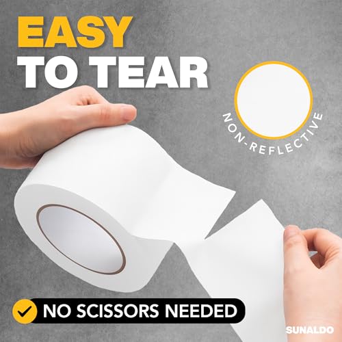 Image of Gaffers Tape Heavy Duty, Easy to Rip, Residue-Free Professional Grade Floor Tape for Electrical Cords, Matte Finish Non Reflective, Weather Resistant (1, White, 3 inch x 30 Yards)