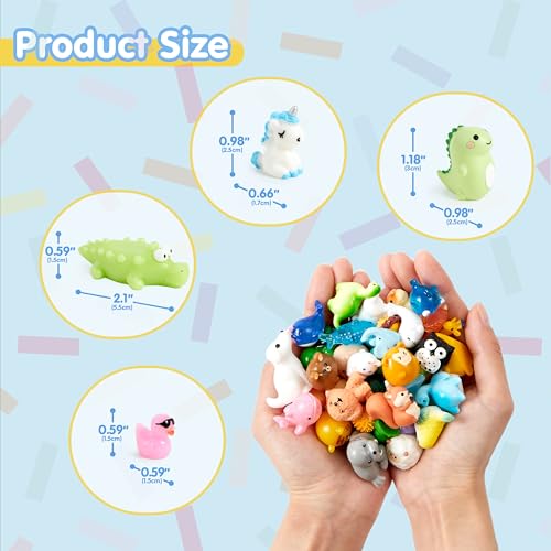 Image of JOYIN 50 Pcs Mini Resin Animals Figures, Mix Resin Animals Figurines for Fairy Garden Accessories, Dollhouse Decorations, Slime Charms for Crafts, DIY Miniature Scenes, Birthday School Party Favors