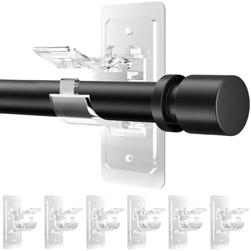 No Drill Curtain Rod Brackets for Bathroom and Bedroom