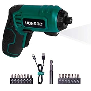 VONROC Accu Schroefmachine – 4V – Incl. 14-delige bitset, USB-C oplaadkabel en opbergtas