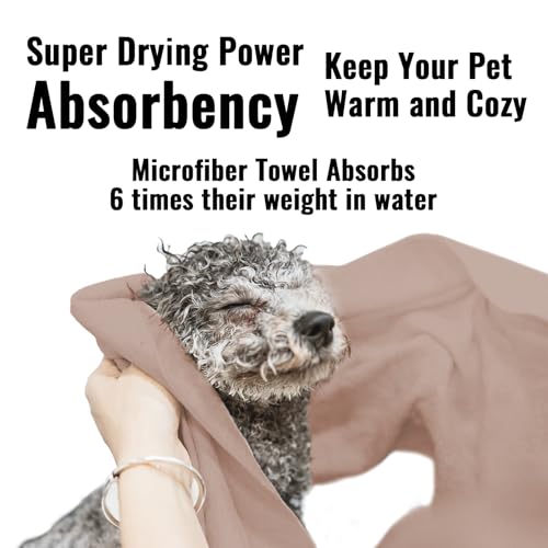 image for Puomue Microfiber Dog Towels for Drying Dogs, Super Absorbent and Soft