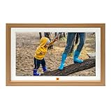 Kodak Digitaler Bilderrahmen, 15,6 Zoll, Touchscreen, WiFi-fähig, Auflösung 1920 x 1080, 16:9, eingebauter 32 GB Speicher, Burlywood-Rahmen, Foto, Musik, Video, Wetter, Kalender, Uhr, Alarm