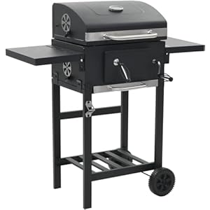Charcoal-Fueled BBQ Grill with Bottom Shelf Black-Home & Garden Kitchen & Dining Kitchen Appliances Outdoor Grills
