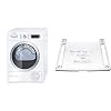 Bosch WTW875W0 Serie 8 Warmtepompdroger, 176 kWh/jaar, 8 kg, wit, met glazen deur & WTZ11400 accessoires voor wasverzorging, aansluitset met uittrekbaar, voor ruimtebesparend boven elkaar neerzetten