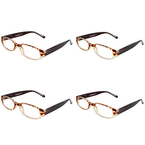 Image of VisionGlobal 1 Pairs /4 Pairs Reading Glasses with Spring Hinge, Blue Light Blocking Glasses for Women /Men