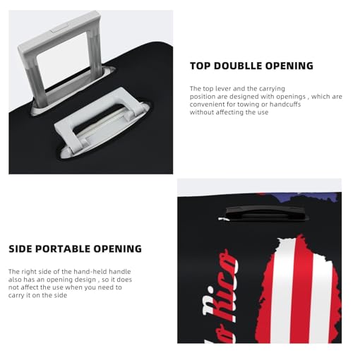 Puerto Rico Flag Map Travel Luggage Cover Elastic Suitcase Protector Washable Baggage Covers For Trunk Case Fits 29-32 Inch Luggage4