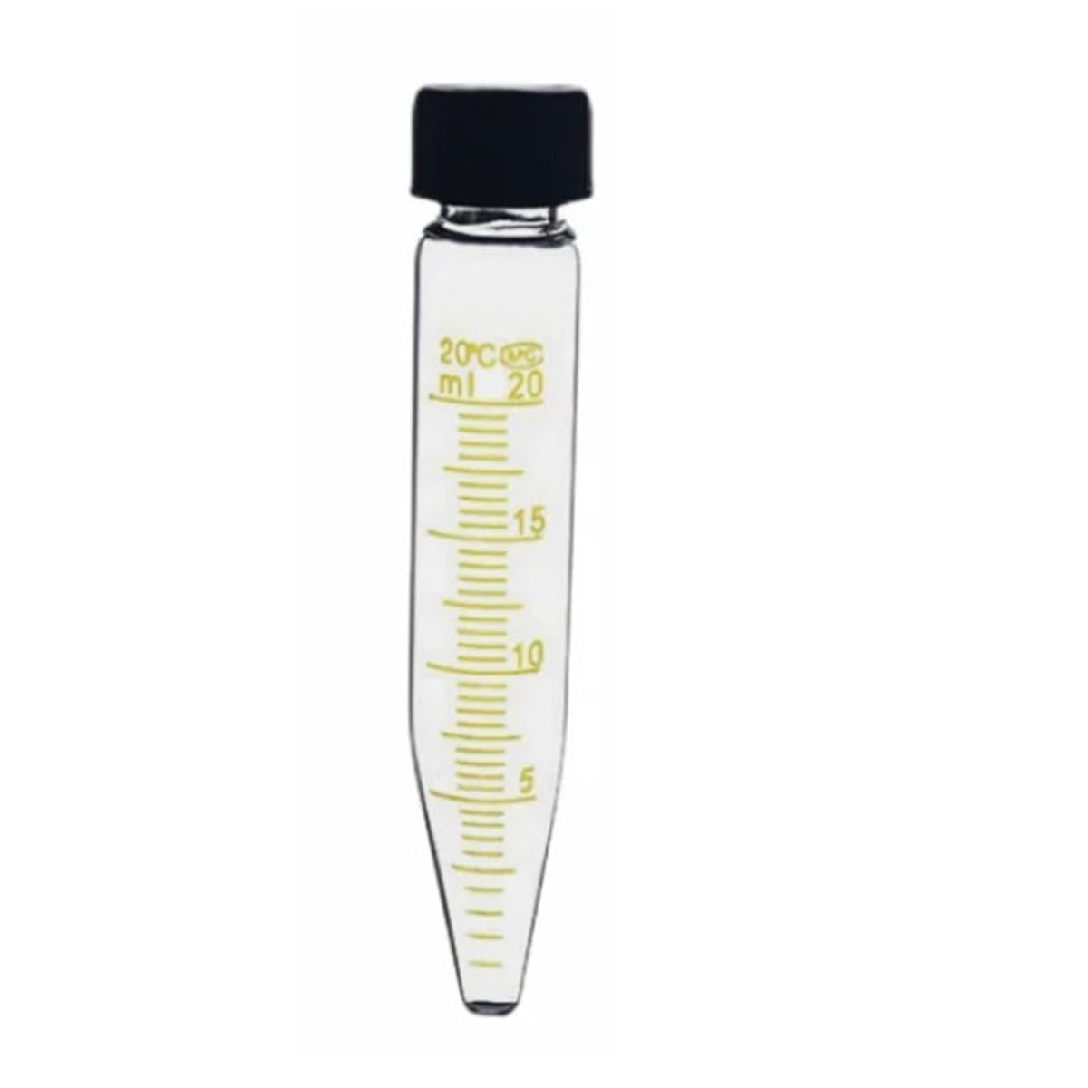 Instrumentos y Equipos de Laboratorio 5 tubos de centrífuga de vidrio de 20 ml con tapón de rosca y escala, diámetro del tubo: 18 mm/20 mm.(Tip Bottom)