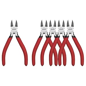 HOUSERAN Alicates de Corte 127mm, Alicate de corte con Mango Rojo Antideslizante, Mini Alicate de Corte para Modelismo, Manualidades