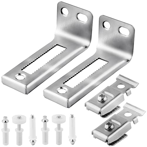 Kit de herrajes para puertas plegables tipo bi-fold, 2 paquetes, incluye pivotes superior e inferior, soportes y rueda guía, color plateado y blanco