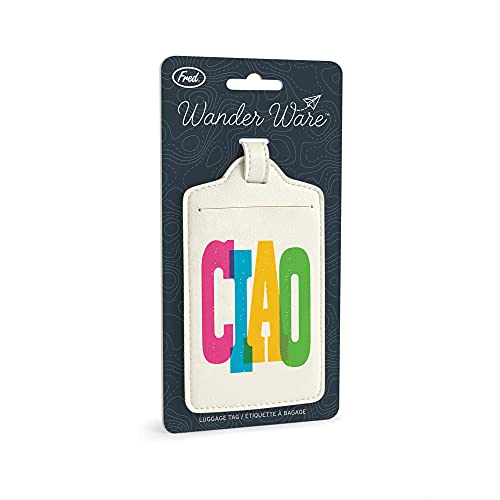 Genuine Fred, WANDER WARE - LUGGAGE TAG, Ciao!, Travel luggage tag with name & information ID card, 2.75" x 4.7", Assorted2