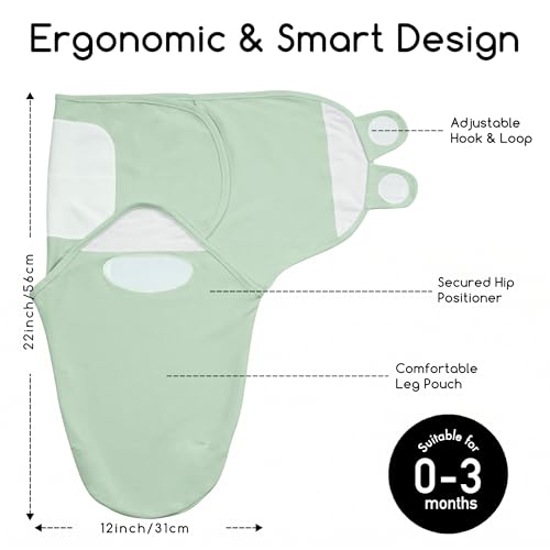 Image of Cotton Swaddles for Newborn, Baby Newborn Swaddle 0-3 Month | 2-Pack Soft Adjustable Newborn Swaddle Sleep Sack, Baby Girls & Boys,Wrap Nursery Infant Swaddling Blankets Green & Blue