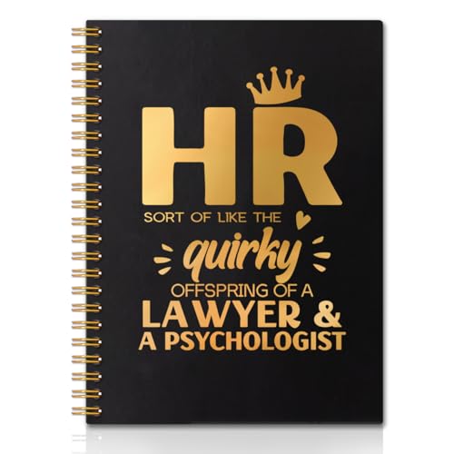 Cahier à spirales avec couverture rigide en feuille d'or RH