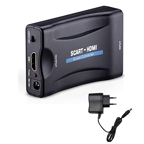 Tihokile Scart a HDMI 1080P Convertidor de Euroconector a HDMI Adaptador de Vídeo Escalador para Inteligente Teléfono PS3 PS4 Sky HDTV DVD BLU- Ray …