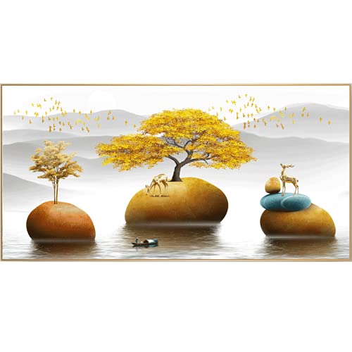 Diamond painting 5D DIY grand format Pierre dorée kit broderie point de croix complet adulte