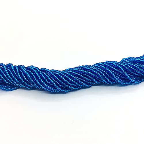 Perlin Rocailles Beads 2 mm Preciosa Ornela Czech 9000 Pieces CZ Glass Beads 11/0 24 on Multiple Strands (Sapphire Blue Silver Insert) - Image 3