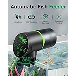 Automatic Fish Feeder for Aquarium, Auto Fish Food Dispenser with Timer and Feeding Ring, Moisture-Proof, Smart Fish Tank Vacation Feeder with 2 AAA Batteries - Image 3