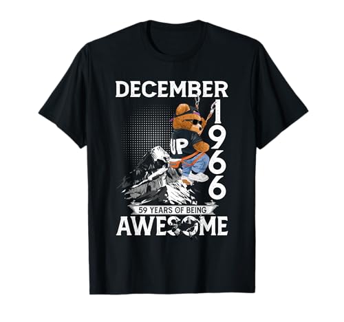 59th Birthday Bear Legends December 1966 59 Years Old Men T-Shirt