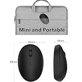 Uiosmuph MINI Mała bezprzewodowa mysz komputerowa z akumulatorem, cicha podróżna mysz optyczna 2,4 GHz z odbiornikiem USB, automatyczne usypianie, 1000 dpi do laptopa/komputera PC-Czarny