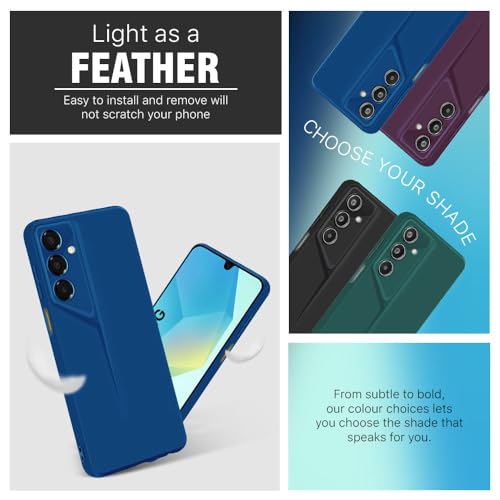Image of WOW IMAGINE Slim Back Cover for Samsung Galaxy A16 5G | Blade Series Ultra Thin Case with Lightweight Design | Camera Protection | Soft Matte Silicone Flexible Mobile Case - Blue