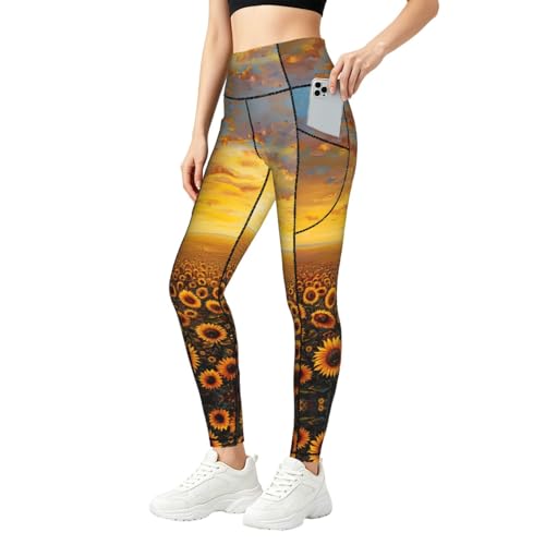 Pantalones de yoga con control de abdomen y bolsillos laterales de fitness
