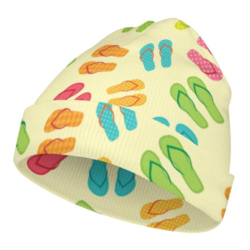 Colorful Summer Flip Flops Kids Beanie Hat for for Girls Boys Children Cap Winter Knitted Chemo Cancer Headwear Accessories Gifts Decoration