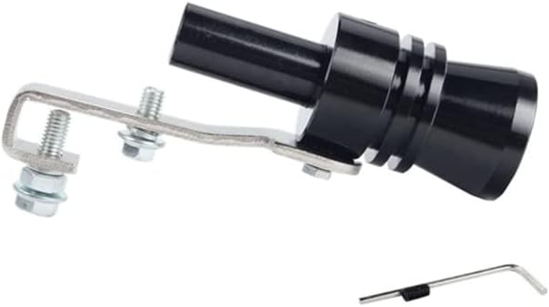 Dewhel Universal Aluminum Turbo Sound Exhaust Muffler Pipe Whistle Car Blow off valve BOV Tip Simulator Whistler (XL-Black)