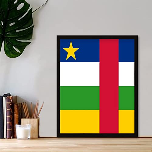 Drapeau Centrafrique cadre noir 40x50 cm décoration table maison - 5
