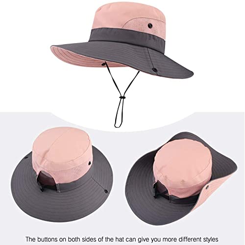 Zooron 1 Pack Women's Ponytail Safari Sun Hat,Wide Brim Uv Protection Outdoor Bucket Hat,Foldable Beach Summer Fishing Hat #TOP2