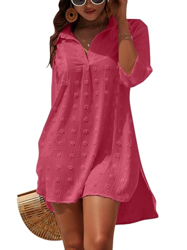 Image of Blooming Jelly Womens Swimsuit Coverups White Chiffon Bathing Suit Cover Up Bikini Swimwear Beach Dress Outfits