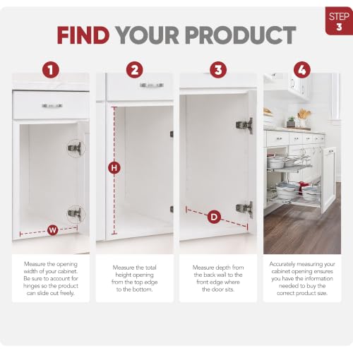 Image of Rev-A-Shelf Pullout Organizer for Cabinets, Min Opening Width of 24 inch