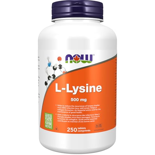 NOW Supplements, L-Lysine (L-Lysine Hydrochloride) 500 mg Tablets, Amino Acid, 250 Count