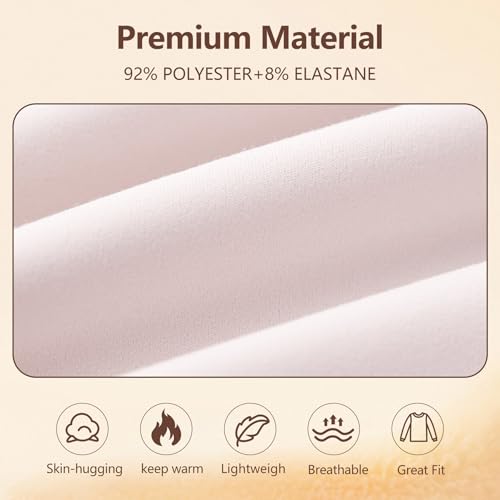 Camiseta térmica de niña Manga Larga – Capa Base Forrada con Polar y Cuello Alto para el frío (3-4 Years, LY133-Pink)