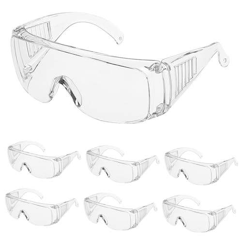DHINCHANSAIB Lot de 6 lunettes de sécurité anti-buée et incassables, ANSI Z87.1 & EN 166 résistantes aux UV, lunettes de protection avec cadre large, anti-rayures, sécurité optimale des yeux.