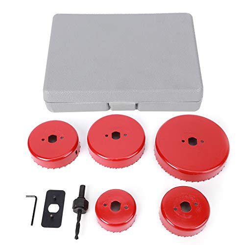 NDNCZDHC 9PCs Hole Saw Cutter Drill Bit Carpentry Tool Woodworking Accessories Red 50# Steel Curved