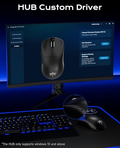 Image of VGN Dragonfly F1 Pro Max Wireless Gaming Mouse, 130h Playtime Long Endurance, 55g Lightweight, PAW3395 26K DPI Flagship Sensor, 4000Hz Polling Rate Supported, Low Latency Esports Peripherals, Black