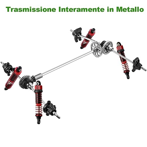 YONCHER YC200 1/16 45+km/h 55 min+ RC Ferngesteuertes Auto für Erwachsene 4WD Offroad Auto wasserdichte, Elektrisches RC Auto, Monster Truck Buggy, High Speed Crawler für Kinder