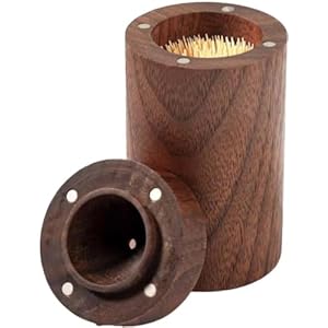 Toothpick Dispenser, Whole Wood Hollowed Out Toothpick Holder Home Kitchen Restaurant Christmas Thanksgiving Birthday Gift for Friend Family Decoration Toothpicks 180 Pcs (type3)