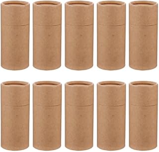 Healifty 10pcs Empty Kraft Paper Jar 100ml Cardboard Boxes Essential Oil Bottle Packaging Case Gift Paper Tube Round Container for Pencils Tea Caddy Coffee Cosmetic Crafts