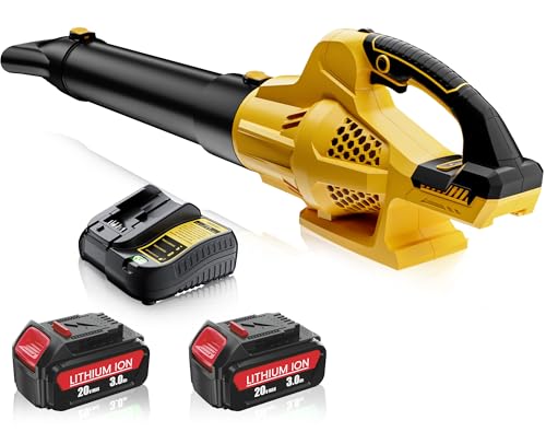 Leaf Blower Cordless Compatible with DeWalt 20V Max Battery, 500CFM Electric Leaf Blower with 2 Batteries and...