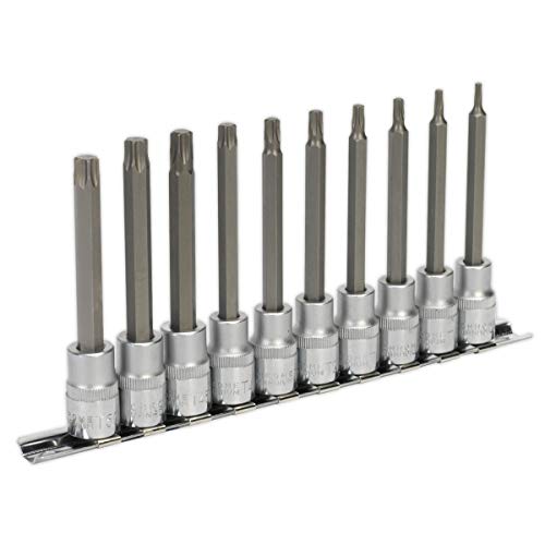Sealey Ak6236 TRX-Star Socket Bit Set 10Pc 3/8Sq Drive 100Mm, Silver