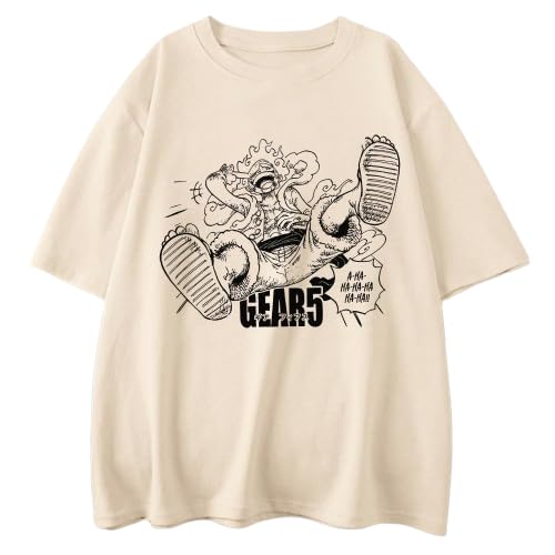 Brief ChickadeLuffy Joyboy Nika Oversized Gear 5 Cartoon T Shirt 2024 Summer Japanese Manga Print Cotton Oversized Anime Tshirt Harajuku Unisex Tops Streetwear