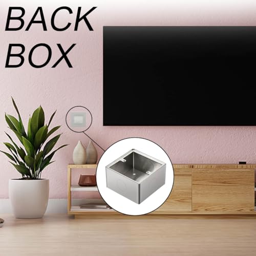 Acmerota 2 Stück Edelstahl Aufputzgehäuse Aufputzrahmen Aufputz-Rahmen Edelstahl für Einzelflächen Lichtschalter Ethernet-Kabel-Netzwerkbuchsen 86 x 86 mm - 40 mm Tiefe