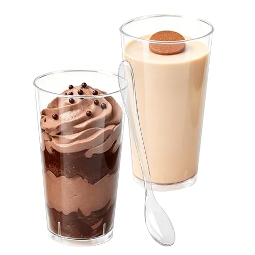 Zezzxu 100 x 3 oz Mini Dessert Cups with Spoons,